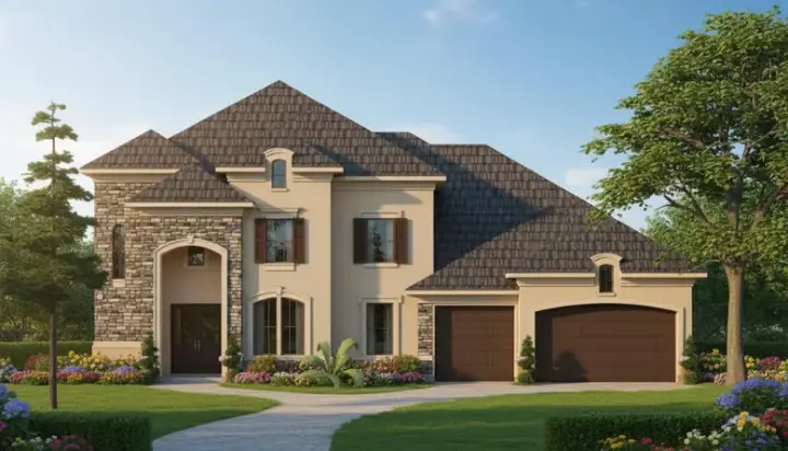 Mediterranean house plans 62-389 - front exterior, 4,752 sq ft, 4 bed, 4 bath house plans | Monster House Plans