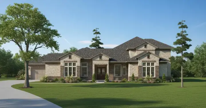 Mediterranean house plans 62-398 - front exterior, 4,861 sq ft, 4 bed, 3 bath house plans | Monster House Plans