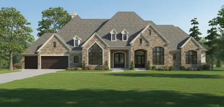 Traditional house plans 62-405 - front exterior, 4,914 sq ft, 4 bed, 3 bath house plans | Monster House Plans