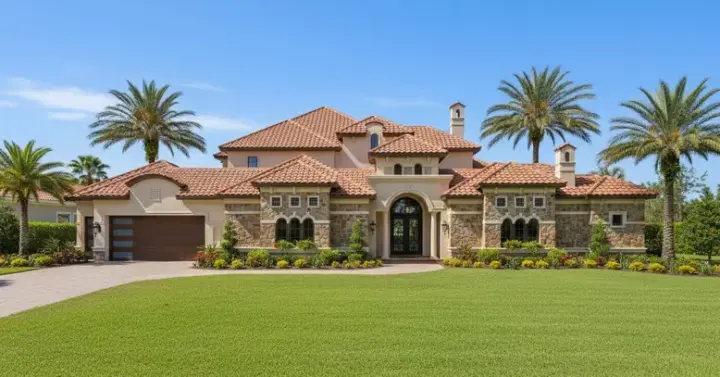 Mediterranean house plans 62-412 - front exterior, 4,984 sq ft, 4 bed, 4 bath house plans | Monster House Plans