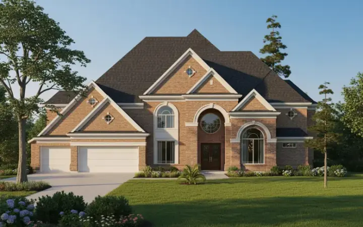 Traditional house plans 62-418 - front exterior, 5,056 sq ft, 5 bed, 4 bath house plans | Monster House Plans
