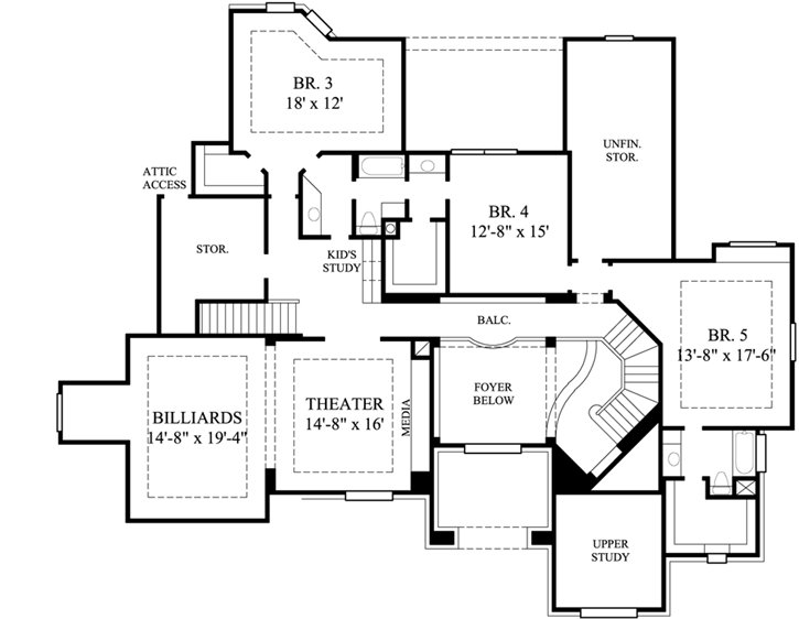 Upper/Second Floor Plan: 62-418