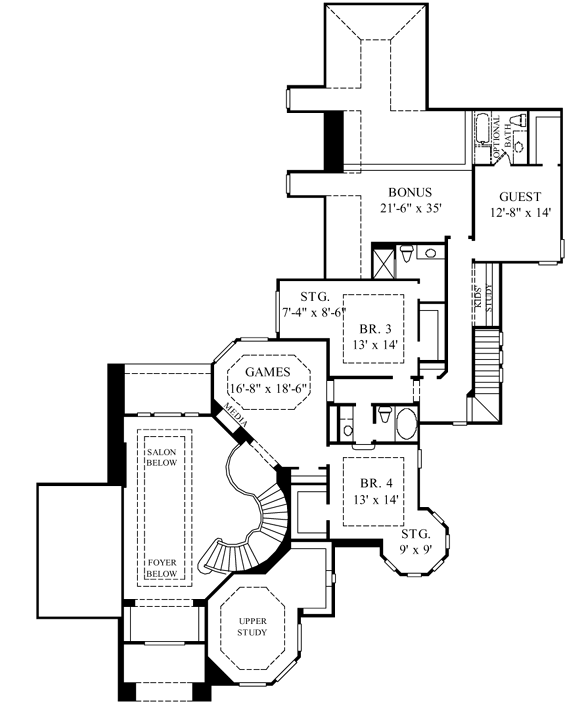 Upper/Second Floor Plan: 62-423