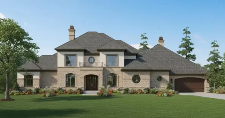 Traditional house plans 62-428 - front exterior, 5,283 sq ft, 4 bed, 4 bath house plans | Monster House Plans