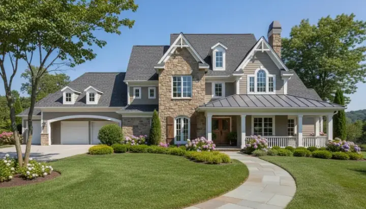 Country house plans 62-429 - front exterior, 5,289 sq ft, 4 bed, 4 bath house plans | Monster House Plans