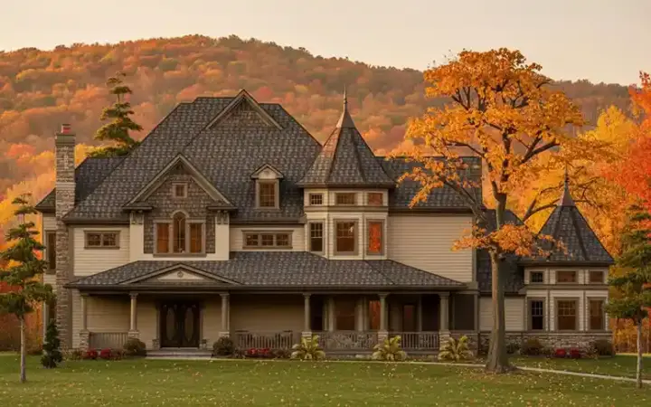 Victorian house plans 62-435 - front exterior, 5,363 sq ft, 4 bed, 4 bath house plans | Monster House Plans