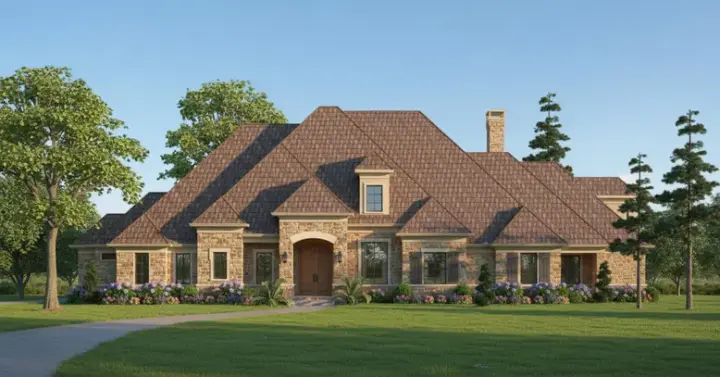 Traditional house plans 62-436 - front exterior, 5,363 sq ft, 5 bed, 4 bath house plans | Monster House Plans