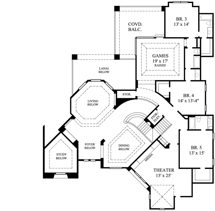 Upper/Second Floor Plan: 62-444