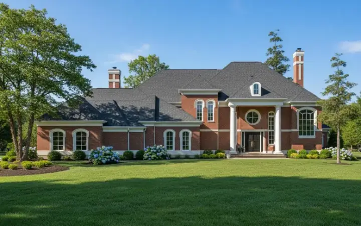 Traditional house plans 62-449 - front exterior, 5,589 sq ft, 5 bed, 5 bath house plans | Monster House Plans