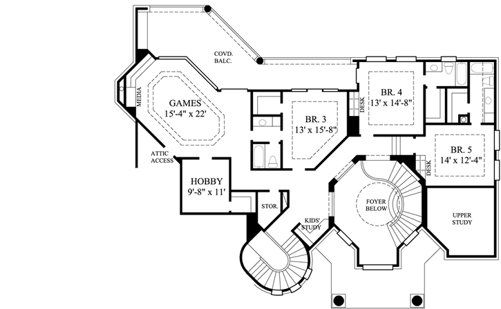 Upper/Second Floor Plan: 62-449