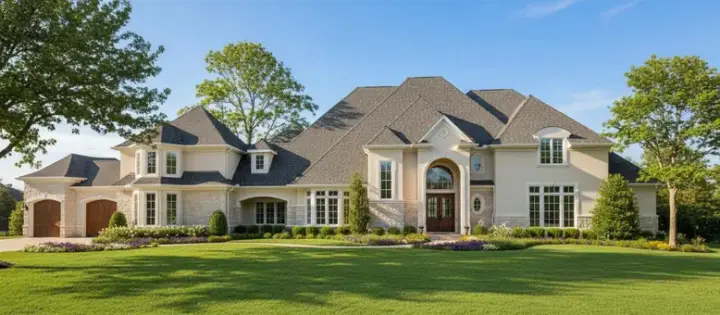 Mediterranean house plans 62-459 - front exterior, 5,976 sq ft, 4 bed, 3 bath house plans | Monster House Plans
