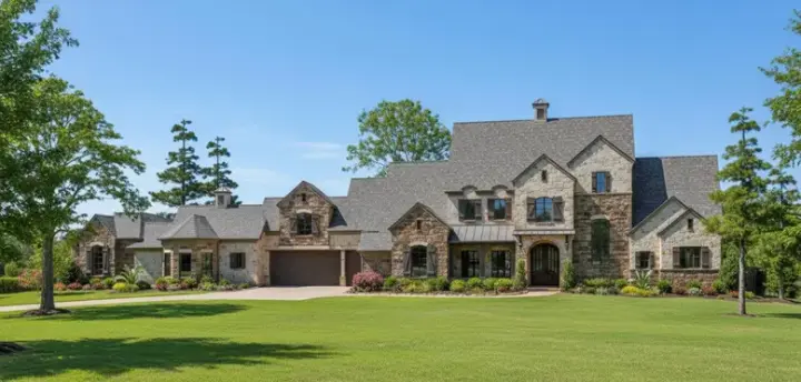 Farmhouse house plans 62-471 - front exterior, 6,543 sq ft, 4 bed, 4 bath house plans | Monster House Plans
