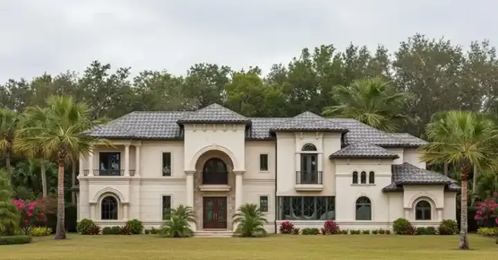 Spanish house plans 62-472 - front exterior, 6,626 sq ft, 5 bed, 5 bath house plans | Monster House Plans