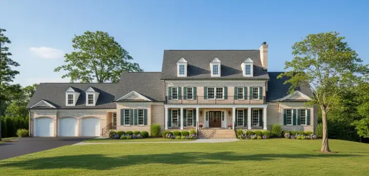 Southern Colonial house plans 62-479 - front exterior, 6,813 sq ft, 4 bed, 4 bath house plans | Monster House Plans