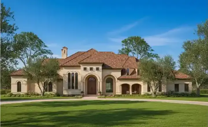 Mediterranean house plans 62-484 - front exterior, 7,071 sq ft, 5 bed, 5 bath house plans | Monster House Plans