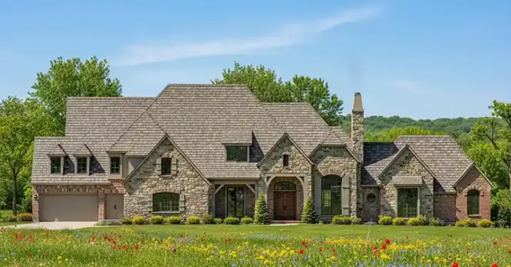 European house plans 62-490 - front exterior, 8,011 sq ft, 6 bed, 5 bath house plans | Monster House Plans