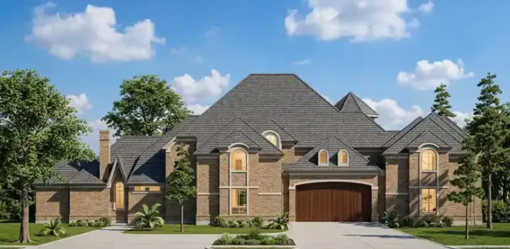 Traditional house plans 62-494 - front exterior, 8,636 sq ft, 4 bed, 4 bath house plans | Monster House Plans