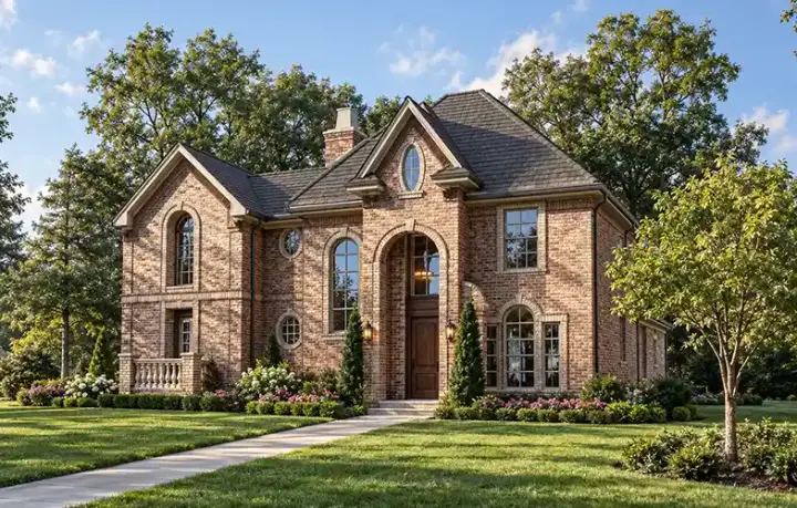 European house plans 63-113 - front exterior, 3,296 sq ft, 3 bed, 4 bath house plans | Monster House Plans