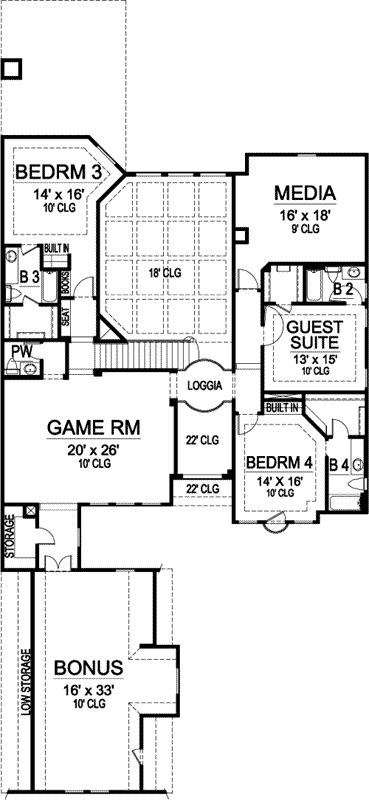Upper/Second Floor Plan: 63-116
