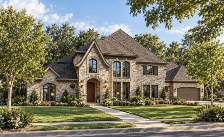European house plans 63-119 - front exterior, 3,746 sq ft, 4 bed, 3 bath house plans | Monster House Plans