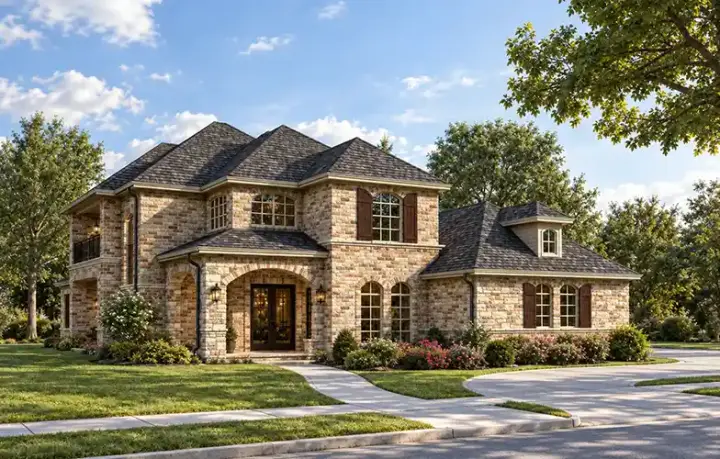 Traditional house plans 63-122 - front exterior, 3,751 sq ft, 3 bed, 3 bath house plans | Monster House Plans