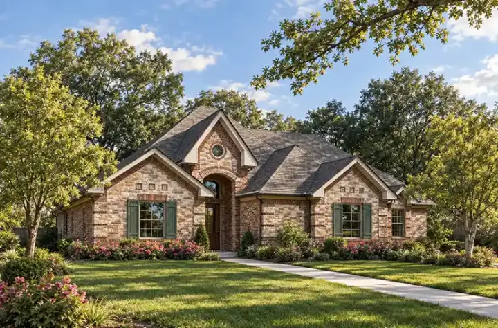 European house plans 63-126 - front exterior, 2,402 sq ft, 3 bed, 3 bath house plans | Monster House Plans