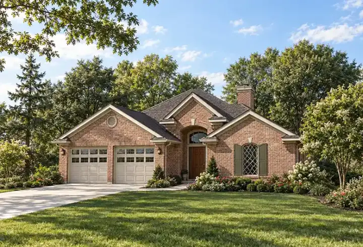 Traditional house plans 63-151 - front exterior, 1,585 sq ft, 3 bed, 2 bath house plans | Monster House Plans