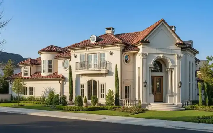 Italian house plans 63-153 - front exterior, 5,889 sq ft, 5 bed, 6 bath house plans | Monster House Plans