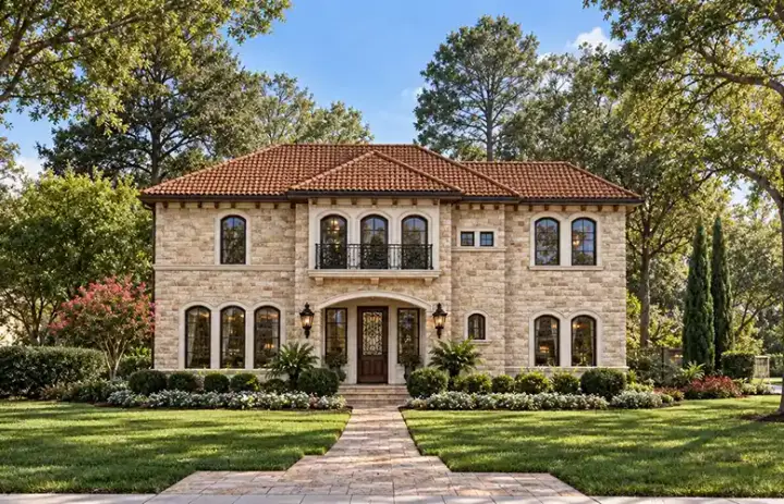 European house plans 63-157 - front exterior, 3,771 sq ft, 3 bed, 3 bath house plans | Monster House Plans