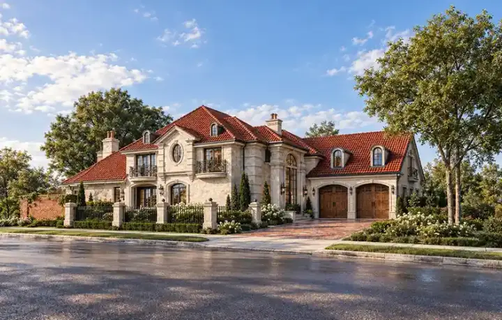 Mediterranean house plans 63-167 - front exterior, 3,692 sq ft, 4 bed, 3 bath house plans | Monster House Plans