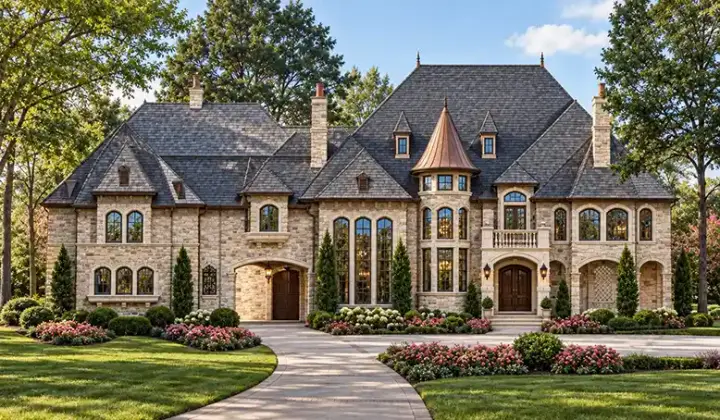 Mediterranean house plans 63-178 - front exterior, 12,268 sq ft, 5 bed, 6 bath house plans | Monster House Plans