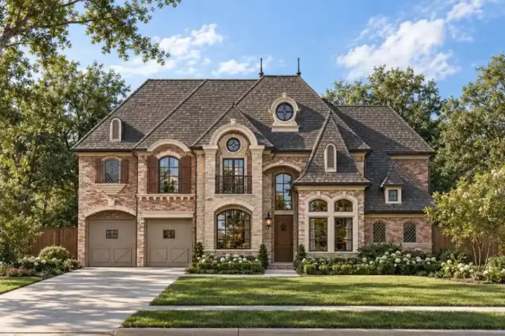 European house plans 63-184 - front exterior, 3,987 sq ft, 3 bed, 3 bath house plans | Monster House Plans