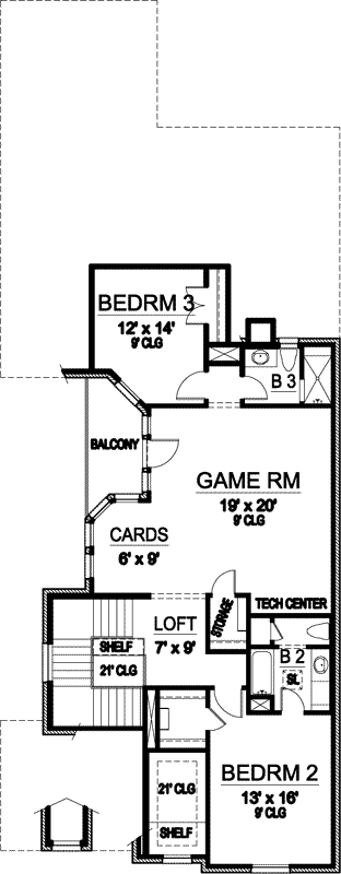 Upper/Second Floor Plan: 63-185