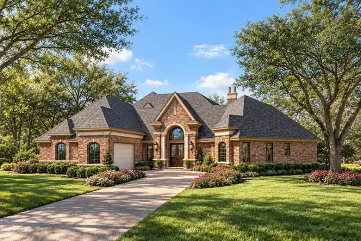 European house plans 63-192 - front exterior, 3,258 sq ft, 3 bed, 3 bath house plans | Monster House Plans