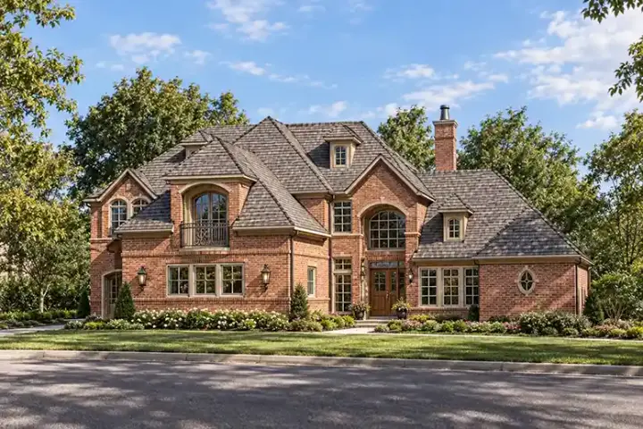 European house plans 63-206 - front exterior, 5,041 sq ft, 5 bed, 5 bath house plans | Monster House Plans