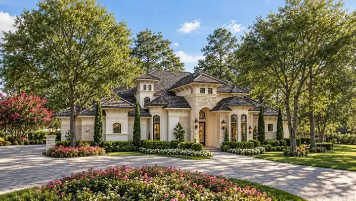 Mediterranean house plans 63-211 - front exterior, 4,623 sq ft, 4 bed, 4 bath house plans | Monster House Plans