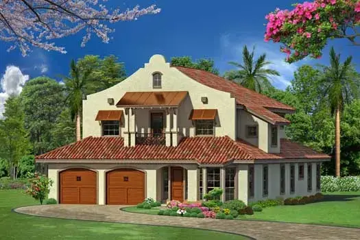Spanish house plans 63-215 - front exterior, 3,464 sq ft, 4 bed, 3 bath house plans | Monster House Plans