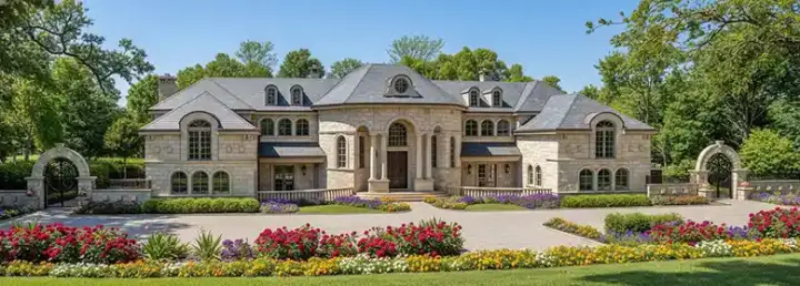 Mediterranean house plans 63-218 - front exterior, 10,639 sq ft, 6 bed, 7 bath house plans | Monster House Plans