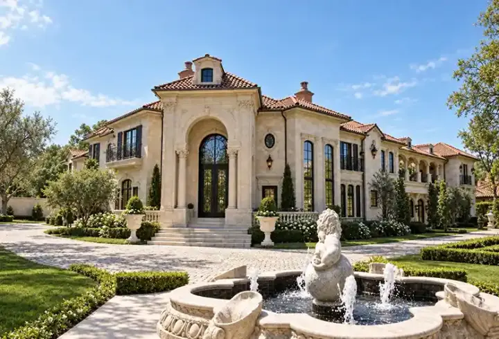 Mediterranean house plans 63-237 - front exterior, 6,909 sq ft, 5 bed, 6 bath house plans | Monster House Plans