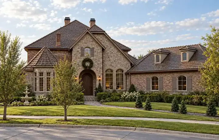 European house plans 63-268 - front exterior, 6,775 sq ft, 4 bed, 5 bath house plans | Monster House Plans