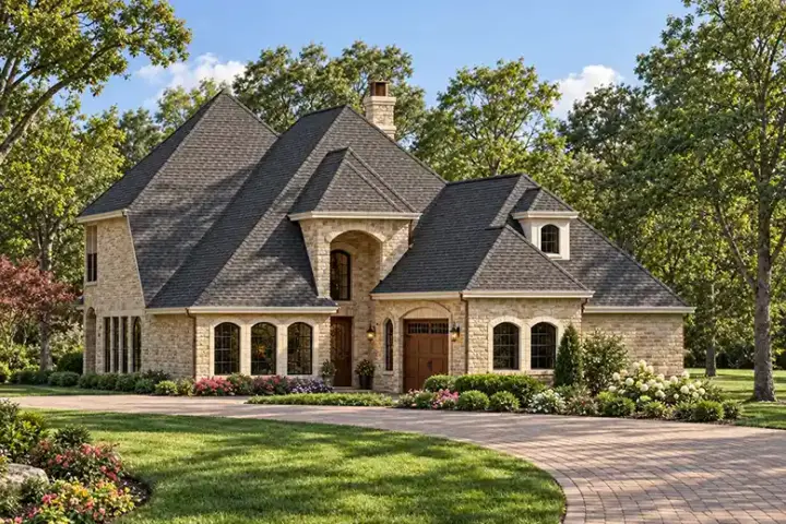 Traditional house plans 63-273 - front exterior, 3,234 sq ft, 3 bed, 3 bath house plans | Monster House Plans
