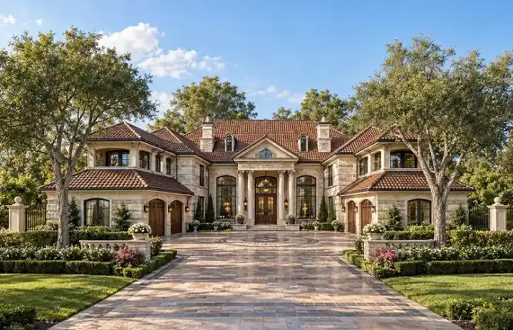 Mediterranean house plans 63-278 - front exterior, 7,341 sq ft, 5 bed, 6 bath house plans | Monster House Plans