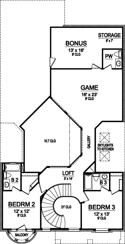 Upper/Second Floor Plan: 63-288