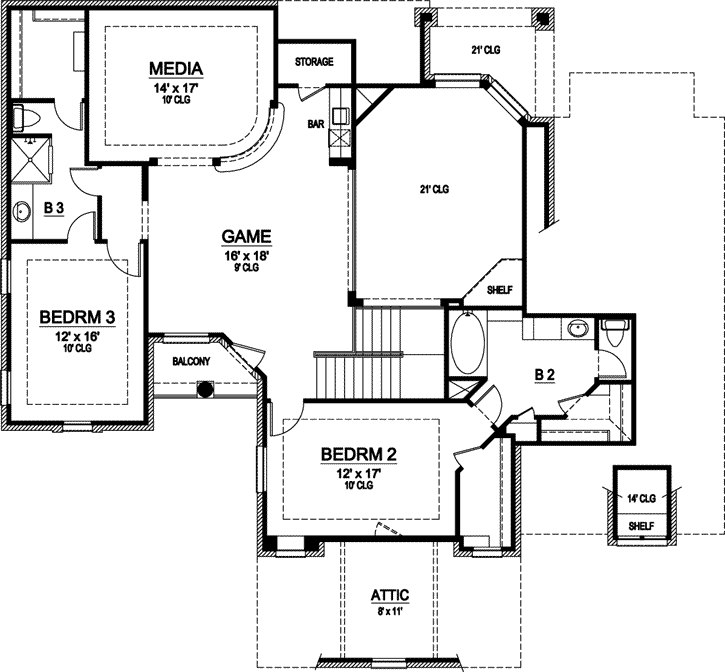 Upper/Second Floor Plan: 63-293