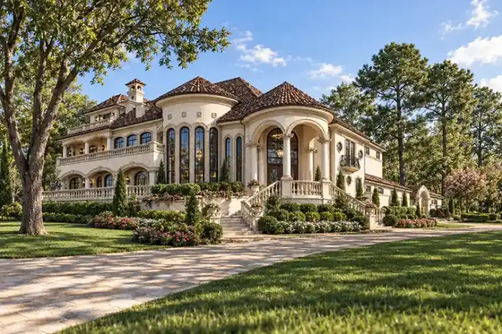 Mediterranean house plans 63-301 - front exterior, 5,413 sq ft, 4 bed, 4 bath house plans | Monster House Plans