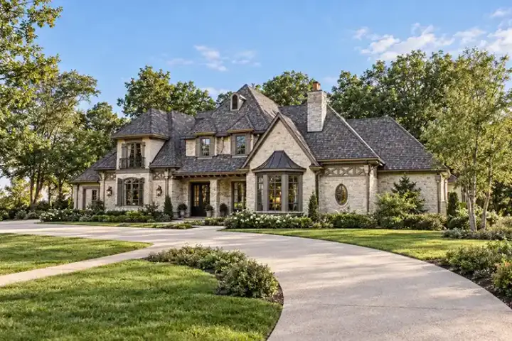 European house plans 63-317 - front exterior, 6,658 sq ft, 5 bed, 5 bath house plans | Monster House Plans