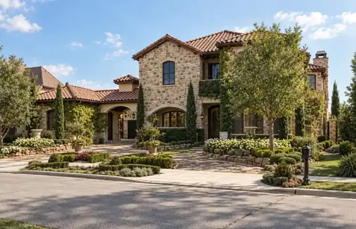 Mediterranean house plans 63-332 - front exterior, 6,093 sq ft, 4 bed, 6 bath house plans | Monster House Plans