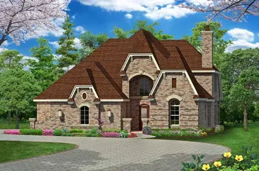 English Country house plans 63-337 - front exterior, 4,907 sq ft, 3 bed, 3 bath house plans | Monster House Plans