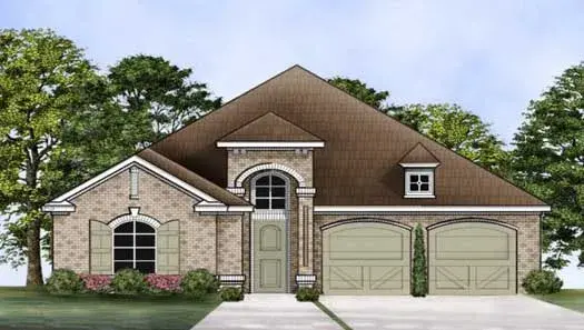 European house plans 63-340 - front exterior, 2,320 sq ft, 3 bed, 2 bath house plans | Monster House Plans