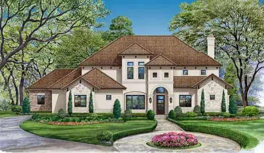 Traditional house plans 63-342 - front exterior, 3,560 sq ft, 4 bed, 3 bath house plans | Monster House Plans